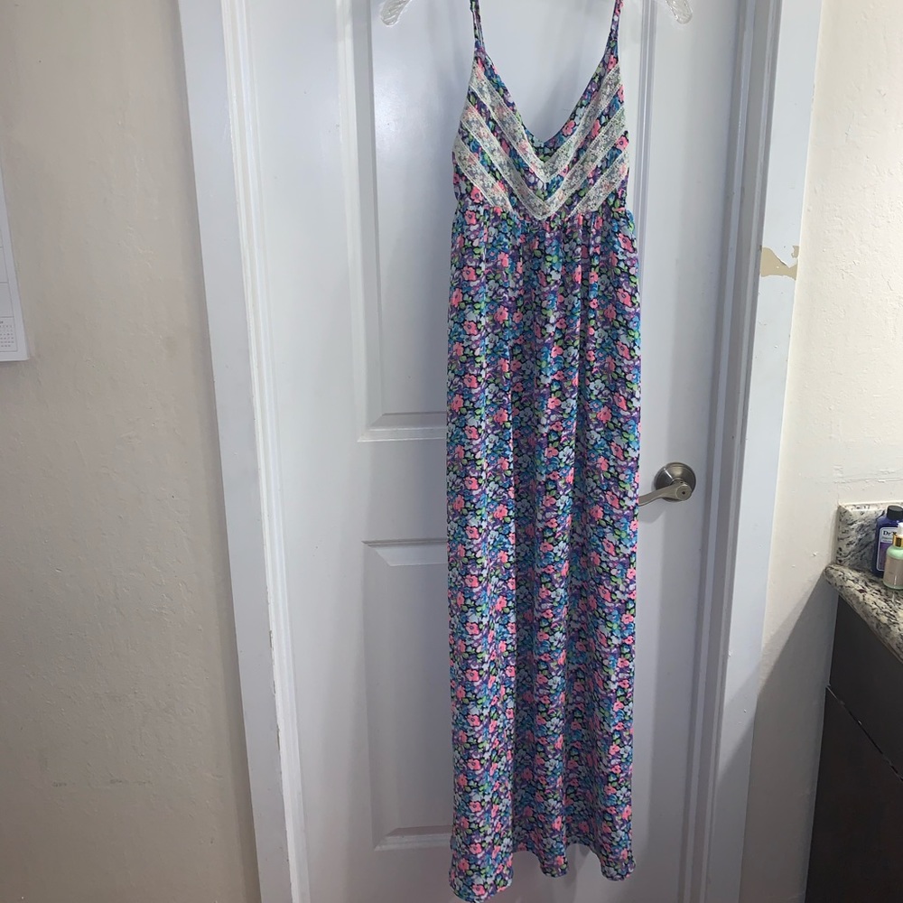 Neon pastel floral dress